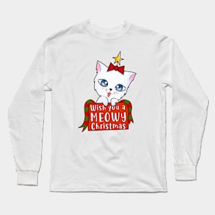 Wish You a Meowy Christmas Long Sleeve T-Shirt